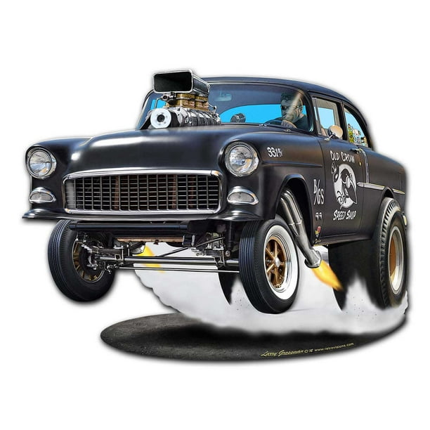 1955 Chevy Belair Gasser Wall Clock-Free USA Ship!-Choose 1 of 2 1955 Chevy Belair Gasser Wall Clock-Free USA Ship!-Choose 1 of 2